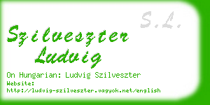 szilveszter ludvig business card